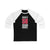 Entwistle 58 Chicago Hockey Red Vertical Design Unisex Tri-Blend 3/4 Sleeve Raglan Baseball Shirt