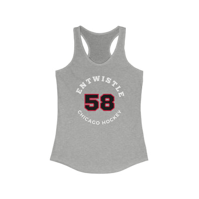 Entwistle 58 Chicago Hockey Number Arch Design Women's Ideal Racerback Tank Top