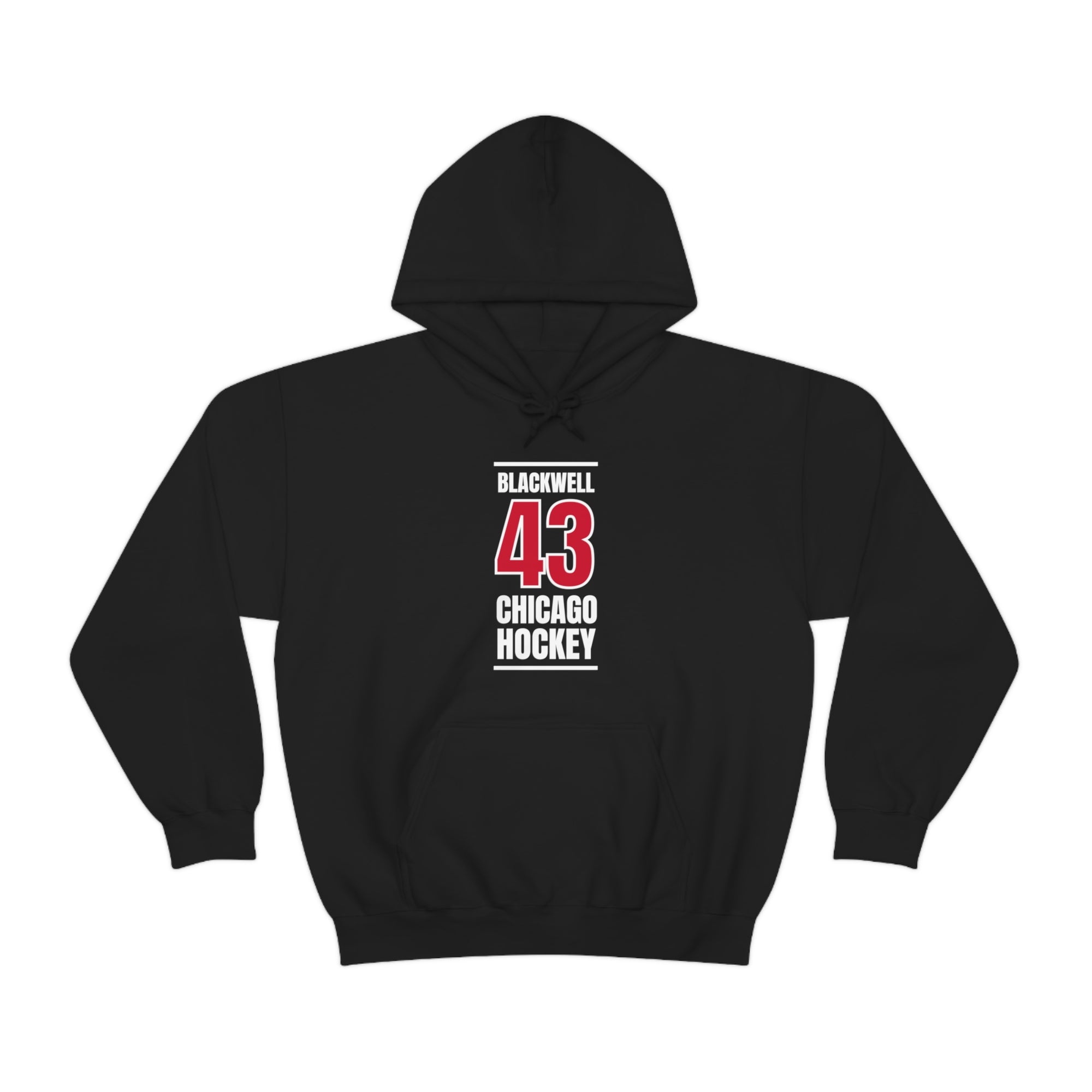Blackwell 43 Chicago Hockey Red Vertical Design Unisex Hooded Sweatshirt