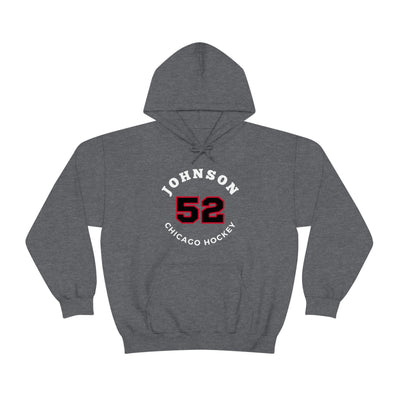 Johnson 52 Chicago Hockey Number Arch Design Unisex Hooded Sweatshirt