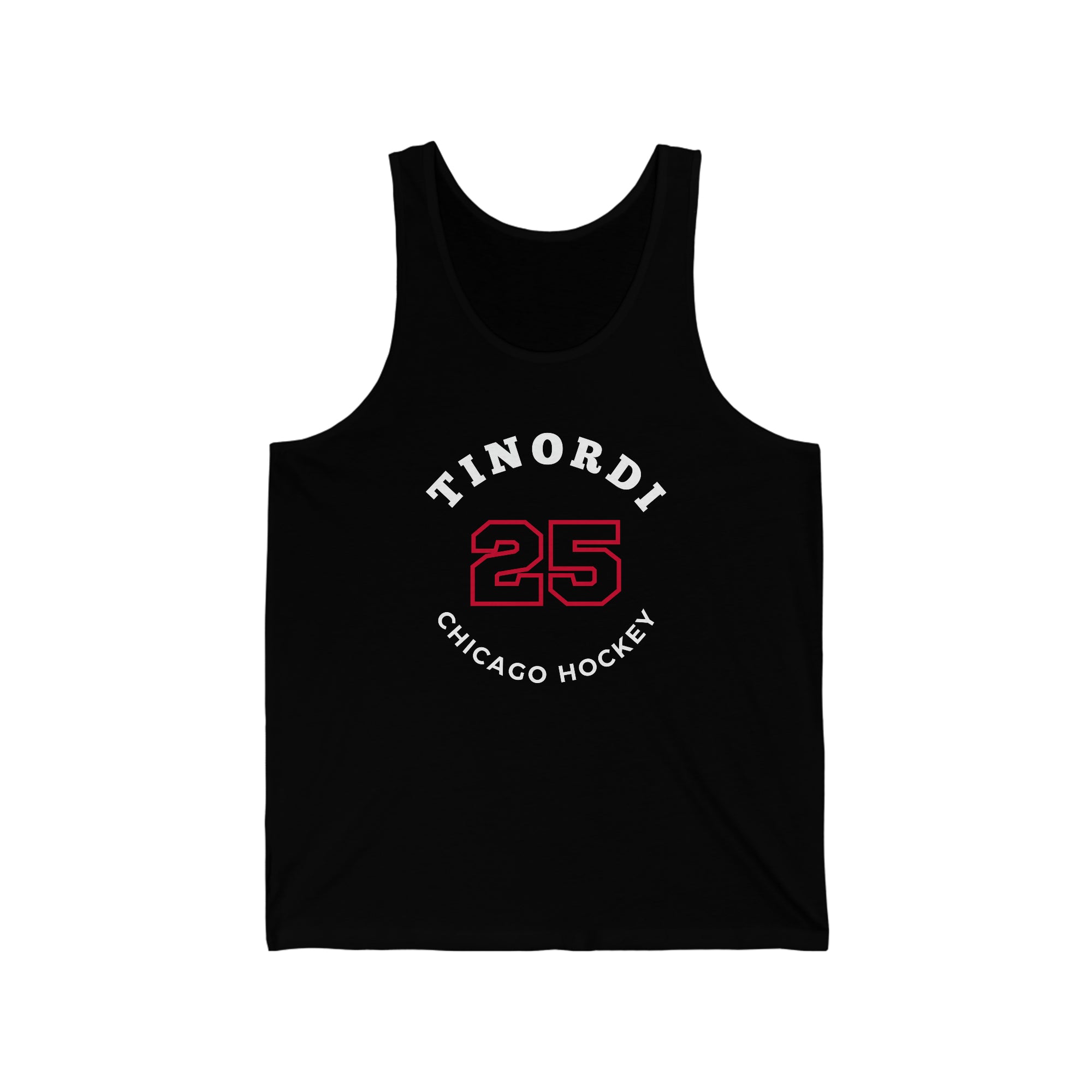 Tinordi 25 Chicago Hockey Number Arch Design Unisex Jersey Tank Top