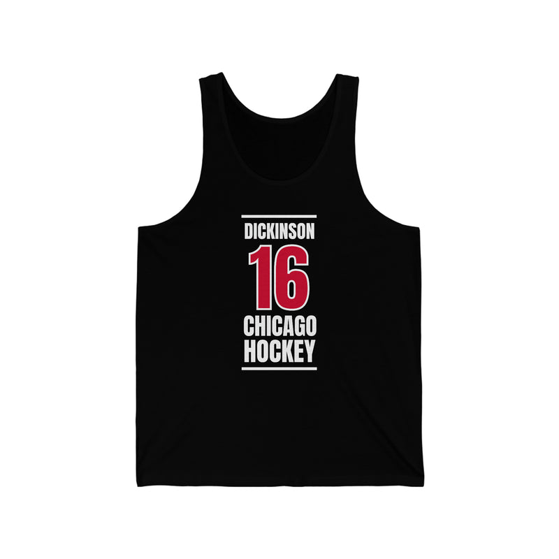 Dickinson 16 Chicago Hockey Red Vertical Design Unisex Jersey Tank Top