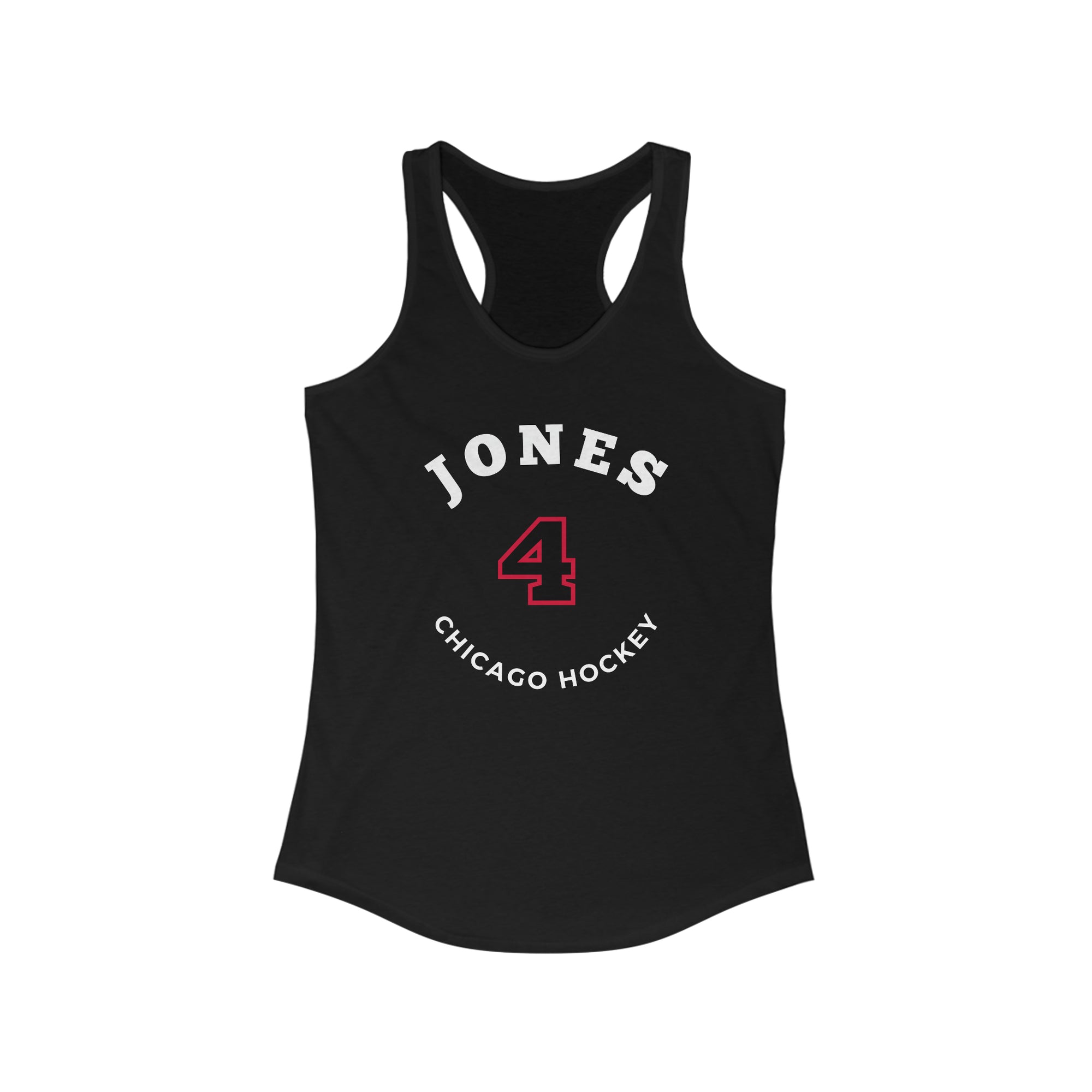 Jones 4 Chicago Hockey Number Arch Design Women's Ideal Racerback Tank Top