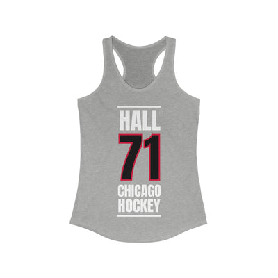 Hall 71 Chicago Hockey Black Vertical Design Women's Ideal Racerback Tank Top