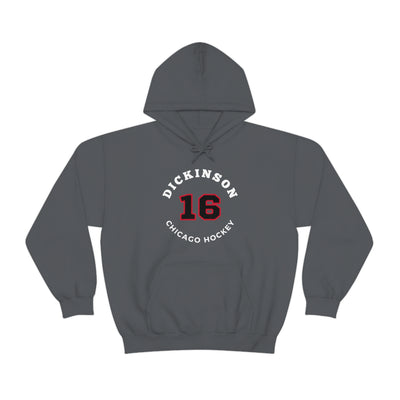 Dickinson 16 Chicago Hockey Number Arch Design Unisex Hooded Sweatshirt