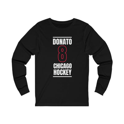 Donato 8 Chicago Hockey Black Vertical Design Unisex Jersey Long Sleeve Shirt
