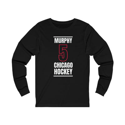 Murphy 5 Chicago Hockey Black Vertical Design Unisex Jersey Long Sleeve Shirt