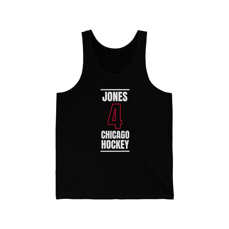 Jones 4 Chicago Hockey Black Vertical Design Unisex Jersey Tank Top