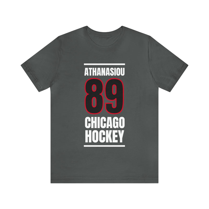 Athanasiou 89 Chicago Hockey Black Vertical Design Unisex T-Shirt