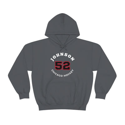 Johnson 52 Chicago Hockey Number Arch Design Unisex Hooded Sweatshirt
