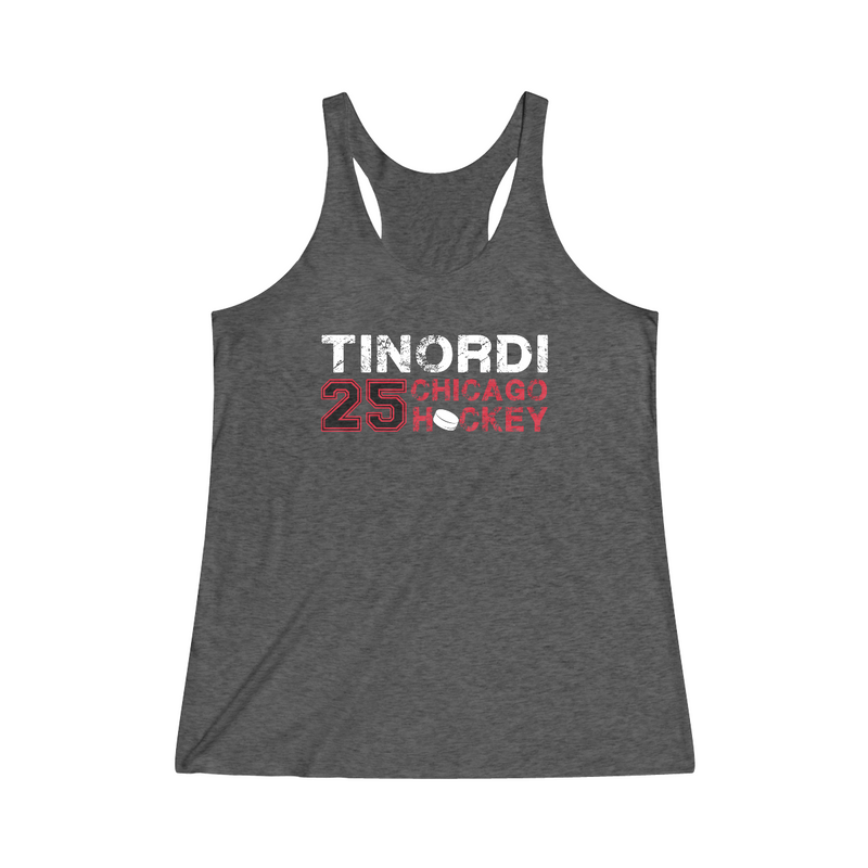 Tinordi 25 Chicago Hockey Women's Tri-Blend Racerback Tank Top