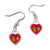Chicago Blackhawks 3D Heart Dangle Earrings
