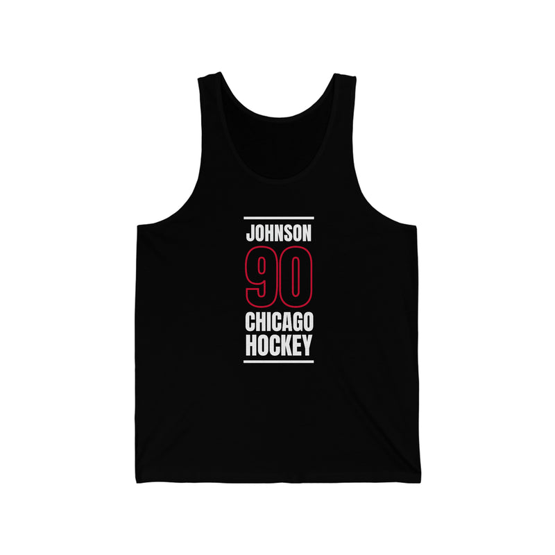 Johnson 90 Chicago Hockey Black Vertical Design Unisex Jersey Tank Top