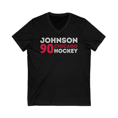 Johnson 90 Chicago Hockey Grafitti Wall Design Unisex V-Neck Tee