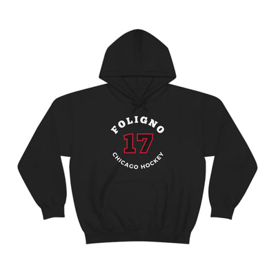 Foligno 17 Chicago Hockey Number Arch Design Unisex Hooded Sweatshirt