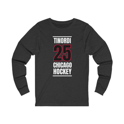 Tinordi 25 Chicago Hockey Black Vertical Design Unisex Jersey Long Sleeve Shirt