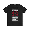Bedard 98 Chicago Hockey Black Vertical Design Unisex T-Shirt