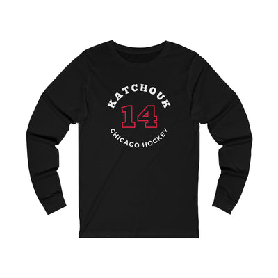 Katchouk 14 Chicago Hockey Number Arch Design Unisex Jersey Long Sleeve Shirt