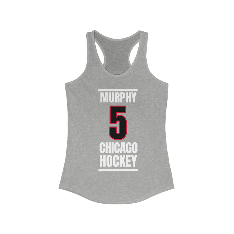 Murphy 5 Chicago Hockey Black Vertical Design Women's Ideal Racerback Tank Top