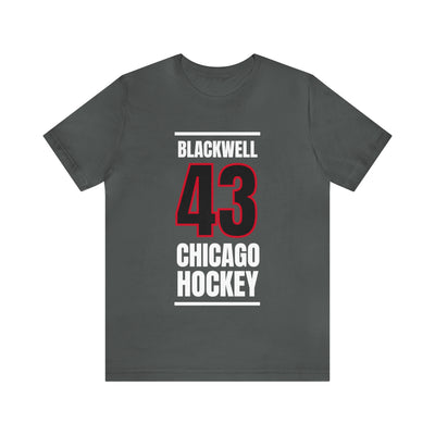 Blackwell 43 Chicago Hockey Black Vertical Design Unisex T-Shirt