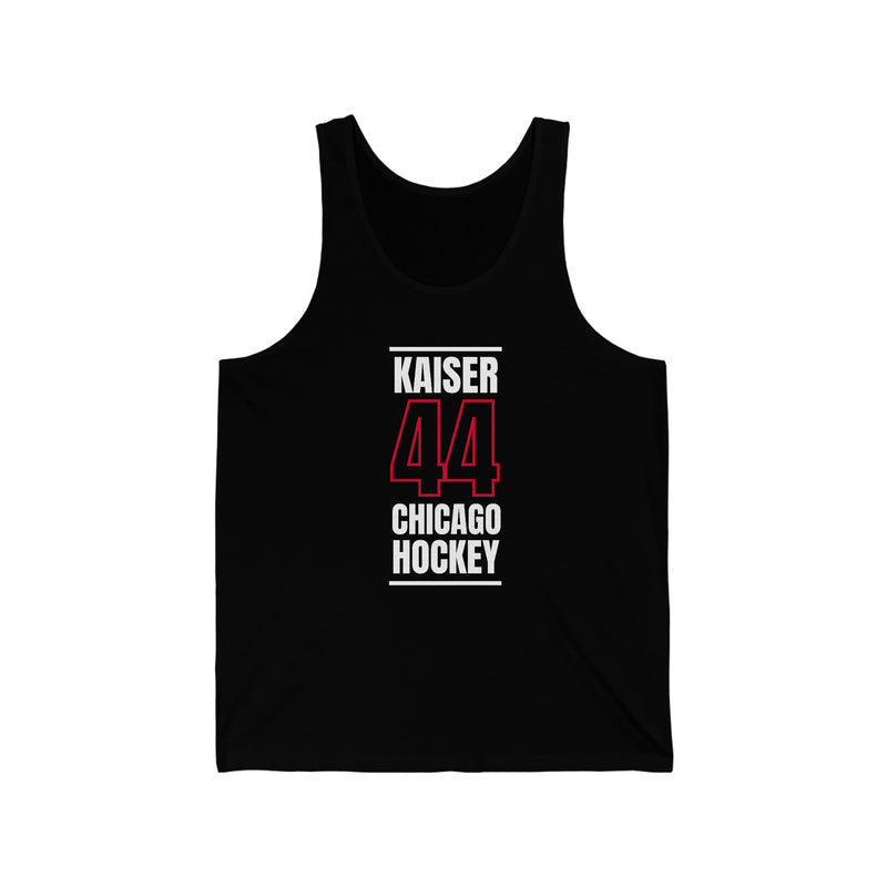 Kaiser 44 Chicago Hockey Black Vertical Design Unisex Jersey Tank Top