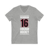 Dickinson 16 Chicago Hockey Black Vertical Design Unisex V-Neck Tee