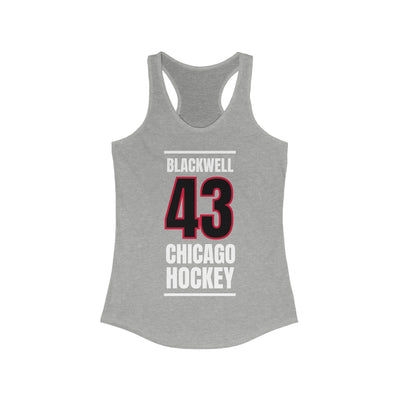 Blackwell 43 Chicago Hockey Black Vertical Design Women's Ideal Racerback Tank Top