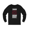 Johnson 52 Chicago Hockey Black Vertical Design Unisex Jersey Long Sleeve Shirt