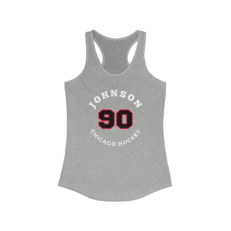 Johnson 90 Chicago Hockey Number Arch Design Women's Ideal Racerback Tank Top