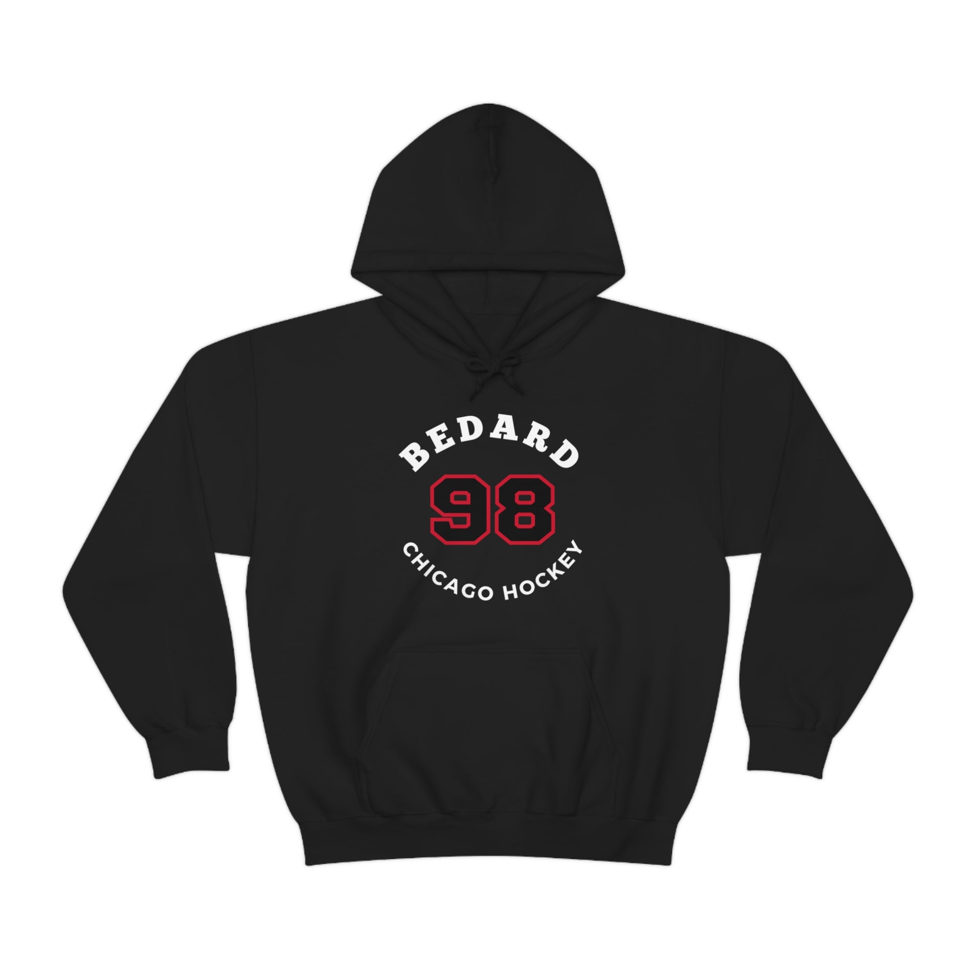 Bedard 98 Chicago Hockey Number Arch Design Unisex Hooded Sweatshirt