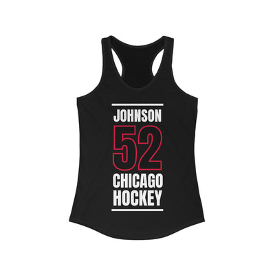 Johnson 52 Chicago Hockey Black Vertical Design Women's Ideal Racerback Tank Top