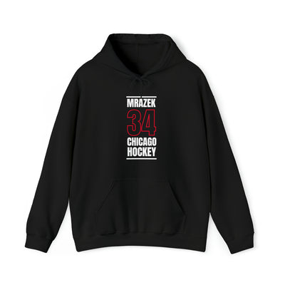 Mrazek 34 Chicago Hockey Black Vertical Design Unisex Hooded Sweatshirt