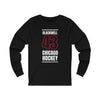 Blackwell 43 Chicago Hockey Black Vertical Design Unisex Jersey Long Sleeve Shirt