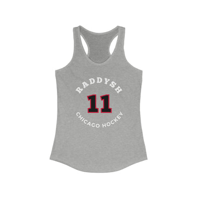 Raddysh 11 Chicago Hockey Number Arch Design Women's Ideal Racerback Tank Top