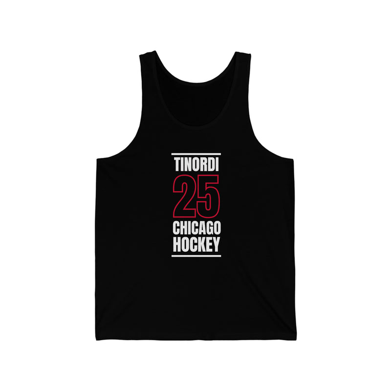 Tinordi 25 Chicago Hockey Black Vertical Design Unisex Jersey Tank Top