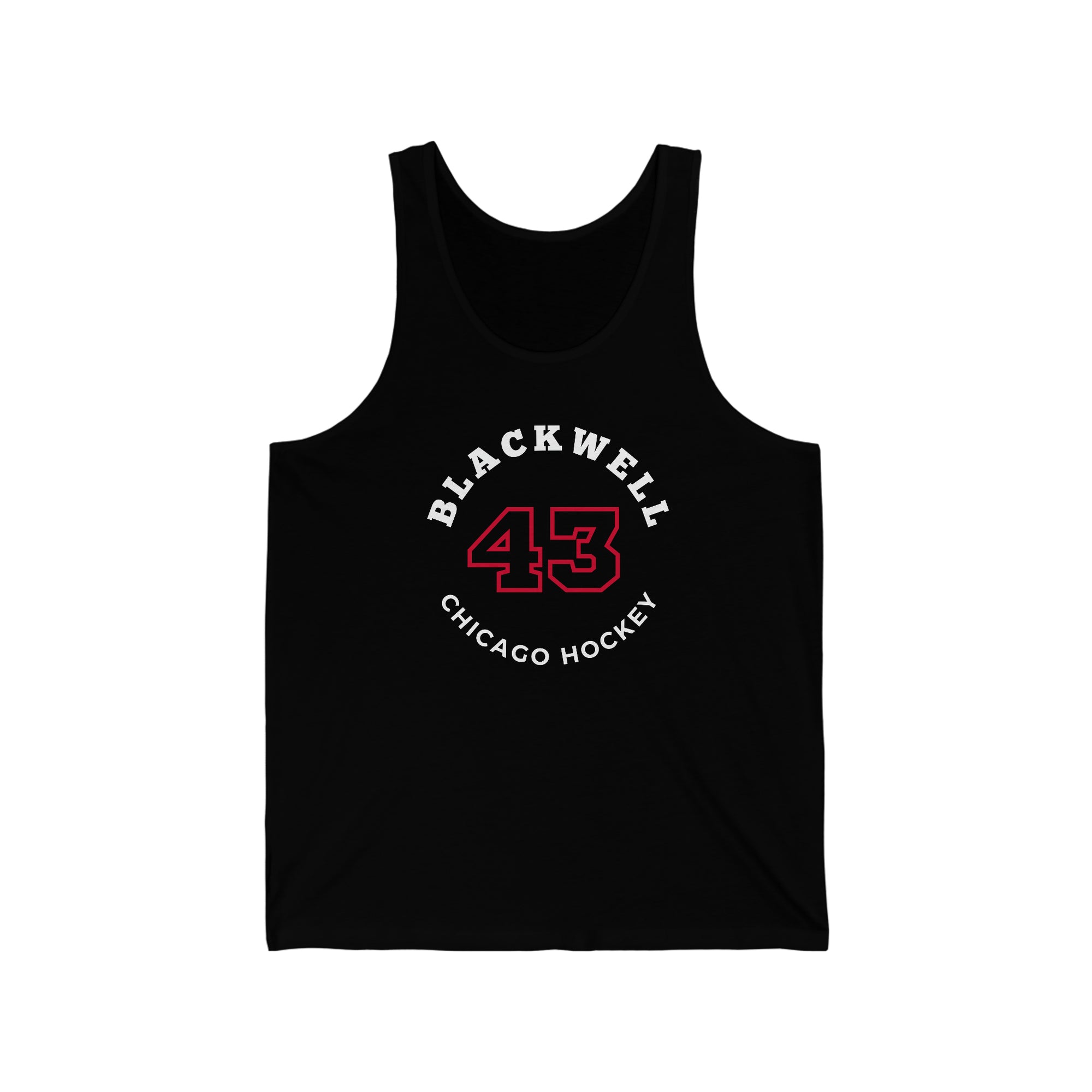 Blackwell 43 Chicago Hockey Number Arch Design Unisex Jersey Tank Top