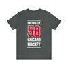 Entwistle 58 Chicago Hockey Red Vertical Design Unisex T-Shirt