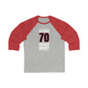 Guttman 70 Chicago Hockey Black Vertical Design Unisex Tri-Blend 3/4 Sleeve Raglan Baseball Shirt