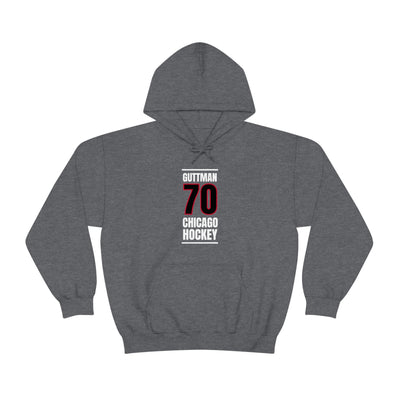 Guttman 70 Chicago Hockey Black Vertical Design Unisex Hooded Sweatshirt