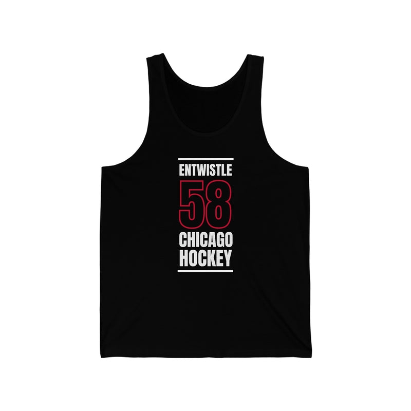 Entwistle 58 Chicago Hockey Black Vertical Design Unisex Jersey Tank Top