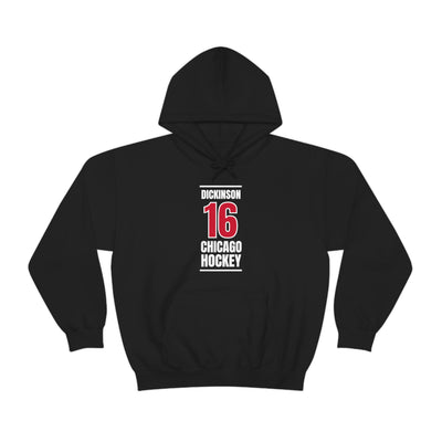 Dickinson 16 Chicago Hockey Red Vertical Design Unisex Hooded Sweatshirt