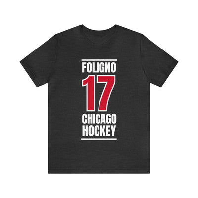 Foligno 17 Chicago Hockey Red Vertical Design Unisex T-Shirt