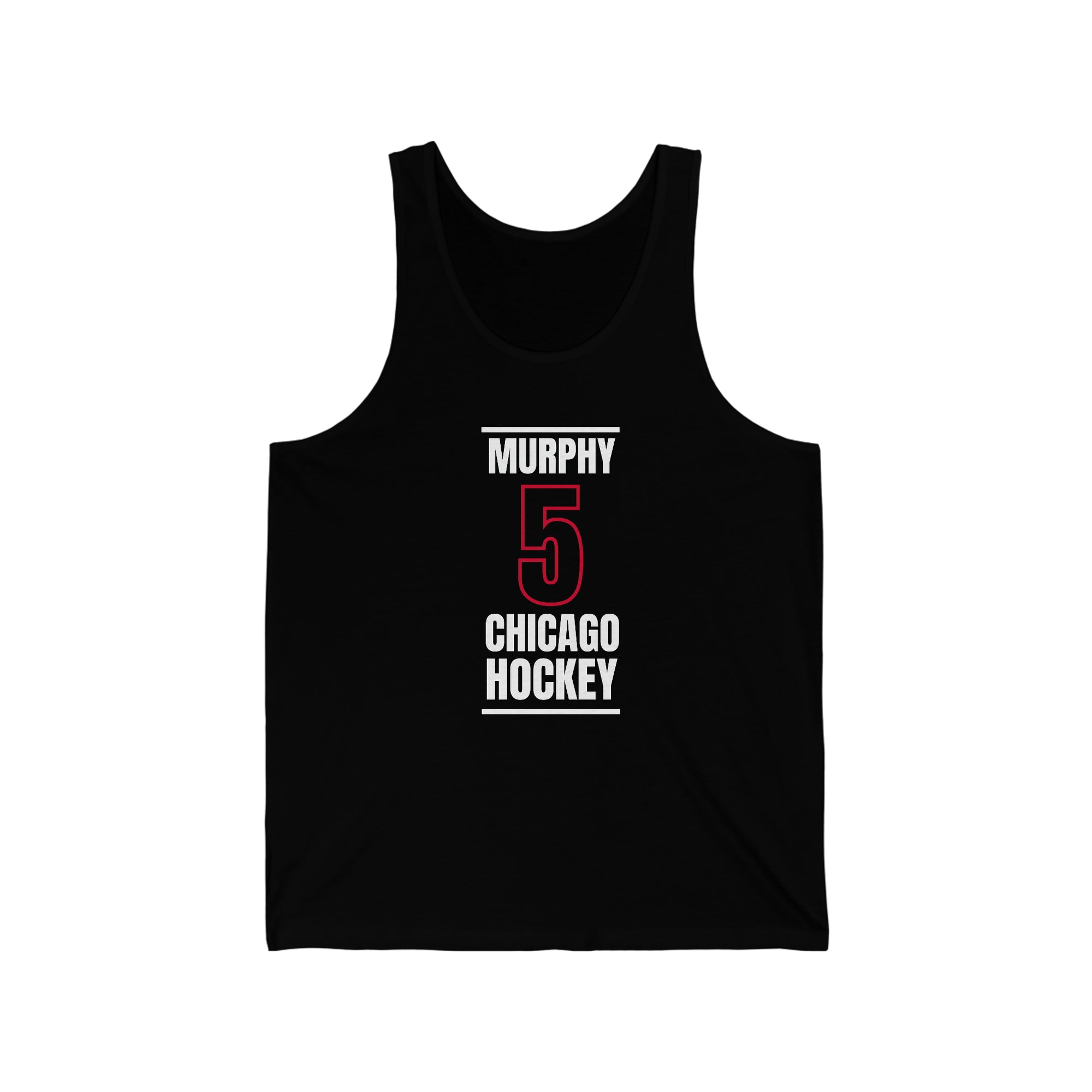 Murphy 5 Chicago Hockey Black Vertical Design Unisex Jersey Tank Top