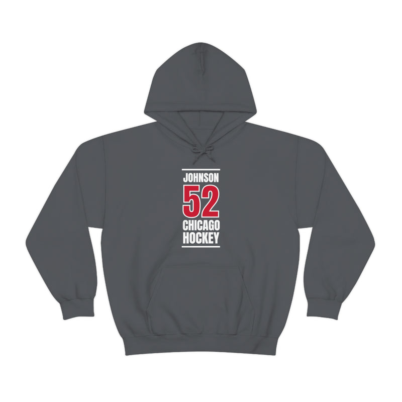 Johnson 52 Chicago Hockey Red Vertical Design Unisex Hooded Sweatshirt