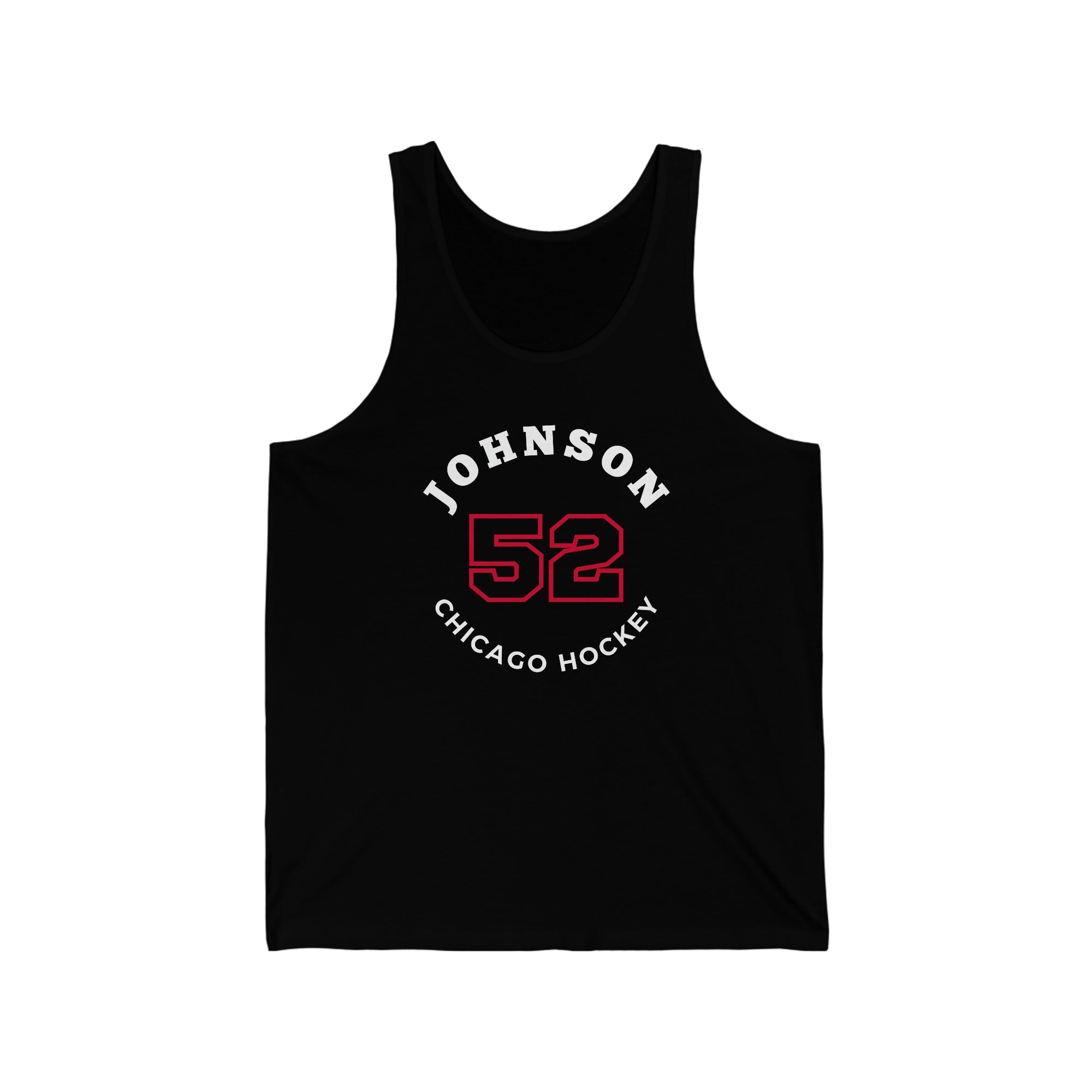 Johnson 52 Chicago Hockey Number Arch Design Unisex Jersey Tank Top