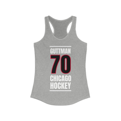 Guttman 70 Chicago Hockey Black Vertical Design Women's Ideal Racerback Tank Top