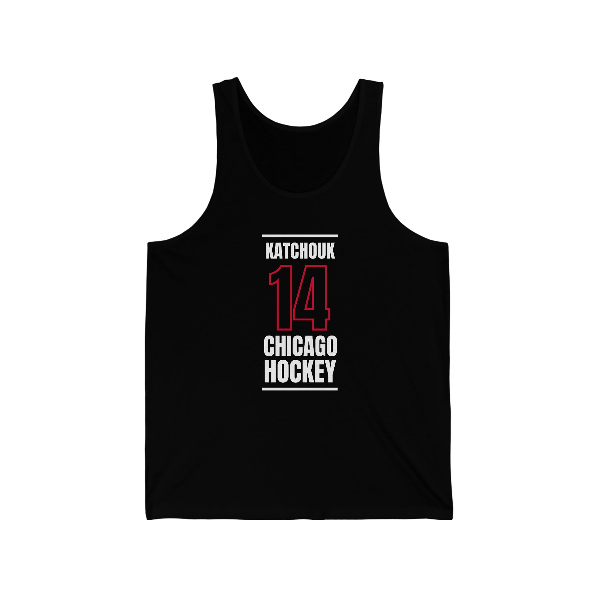 Katchouk 14 Chicago Hockey Black Vertical Design Unisex Jersey Tank Top