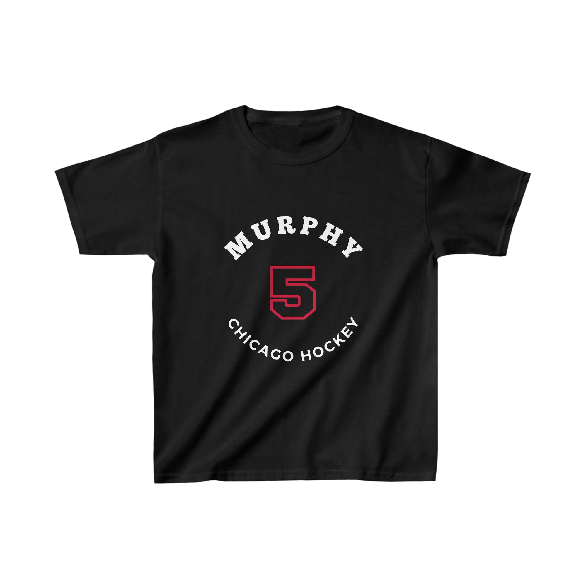 Murphy 5 Chicago Hockey Number Arch Design Kids Tee
