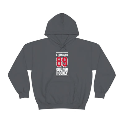 Athanasiou 89 Chicago Hockey Red Vertical Design Unisex Hooded Sweatshirt