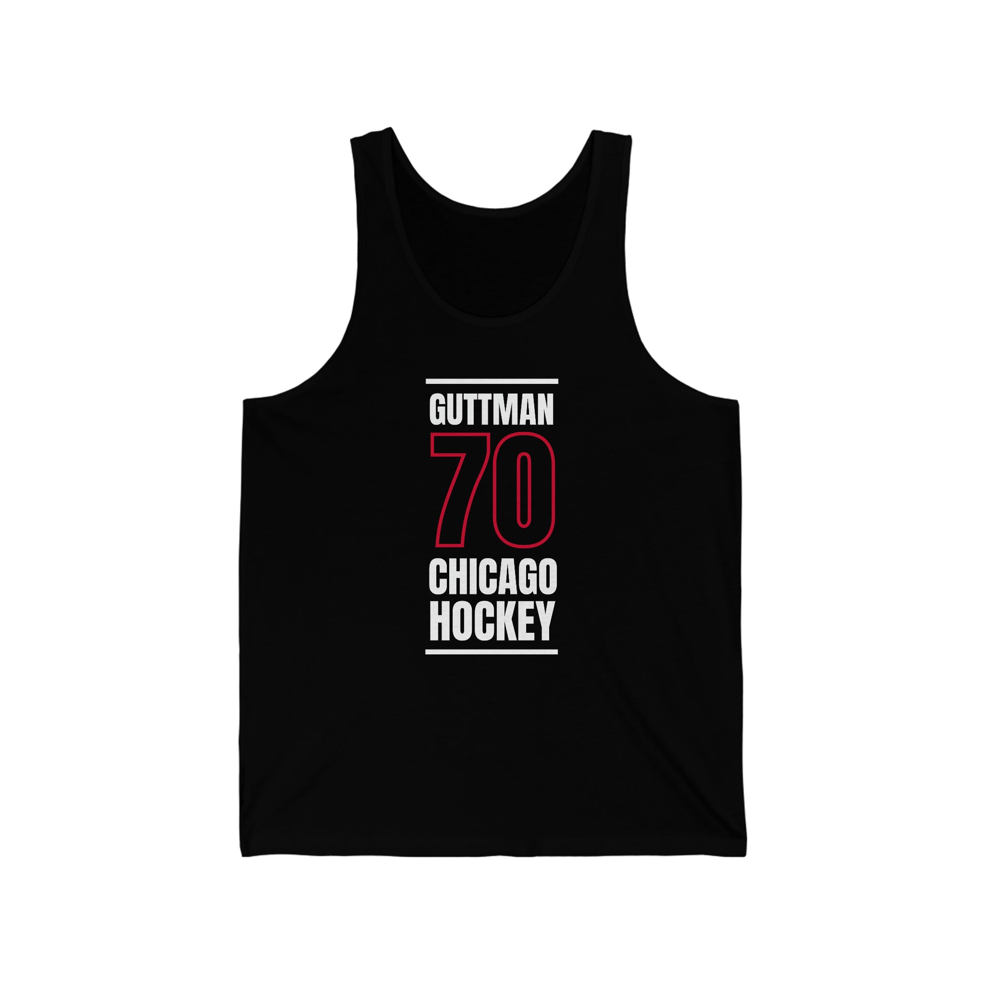 Guttman 70 Chicago Hockey Black Vertical Design Unisex Jersey Tank Top